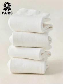 100/50/40/30 Pasang Kaos Kaki Wanita Putih Setengah Betis, Bernapas dan Nyaman, Cocok untuk Pemakaian Sehari-hari di Rumah Musim Semi/Panas, 1/4/5/10/15/20/30/40/50/100 Pasang (Pilihan) - Putih - View 7