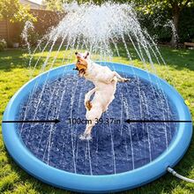 Piscina para Perros Grandes tapete de Juego para Perros, Piscina para niños Piscina Plegable para Perro Antideslizante Plegable y Portátil de PVC 100CM/150CM - 100CM - Ver 1