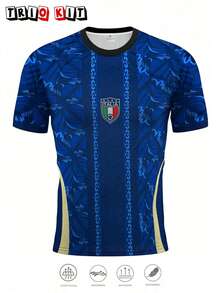 Italy 2026 World Cup Jersey, Italian Sportswear And Outdoor Clothing For Men And Youth, Comfortable Crew Neck T-Shirt And Professional Sportswear - 藍色 - 查看 1