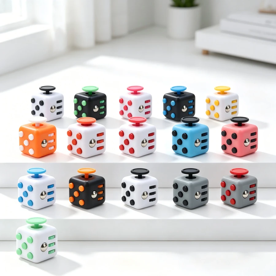 Dice Toy, Stress Release Anger Relief Toy, Anxiety Relief Finger Sculpture, ABS Vibration Toy, Creative Cute Fun Decoration, Multi-Color Sensory Toy Gift, Home Decoration, Birthday/Anniversary/Graduation/Party Gift, Home/Desktop - Multicolor - View 1
