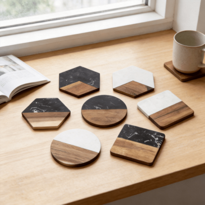 1pc Double-Sided Insulation Marble Coasters. This Set Is Perfect For Holiday Home Decor And Tableware, Suitable For Coffee Tables, Apartments And Bars To Hold Cups And Mugs. It Can Also Be Used As Small Decorative Elements For Wall Decor.