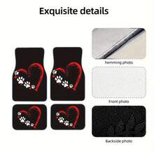 1pc/4pcs Car Floor Mats And Trunk Mats, Multiple Sizes Available, Car Interior Floor Mats, Car Protection Mats, Polyester Material, Suitable For Trucks/Cars/Off-Road Vehicles, Ideal Gift For Holidays And Friends, Easter Decoration, Fashion Interior Protection - Red Heart - View 3