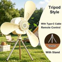 便攜式迷你USB風扇,附燈條與三腳架支架,長效電池,強勁氣流,照明功能,靜音運行,配備三腳架,可調4速/亮度,可安裝於任何位置,配備遙控器與定時LED燈吊掛帳篷風扇,內建充電電池,USB充電,可拆卸風扇葉片,可用於天花板,緊急生存風扇,適用於居家、辦公室、戶外帳篷、臥室、露營、旅行、宿舍、露營車、燒烤、釣魚使用 - 多色 - 查看 4
