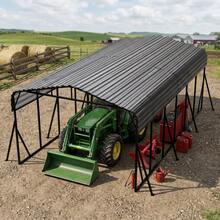 20x30 FT Metal Carport, Heavy Duty Car Port Canopy With Reinforced Base And Galvanized Steel Roof & Frame, 2 Car Garage Shelter For Car, Boats And Trucks10x15 12x20 12x25 20x20 - TCP - View 5