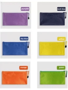 多功能 A6 拉鍊收納包套組 1/3/5 件，防水帆布文具袋，適合學生與大學生，便攜零錢包兼化妝刷收納袋，辦公桌收納旅行必備 - 多色 - 查看 6