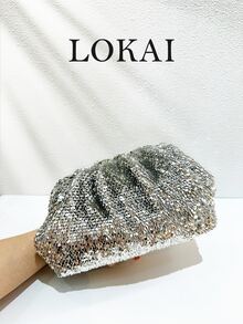 1件亮面魚鱗銀色亮片女款晚宴手拿包，金屬框架扣手提包，可拆卸金屬鏈條單肩包，適合派對、婚禮、正式場合、禮服派對，完美適用於派對、婚禮、畢業舞會、晚宴/宴會 - 彩色 - 查看 11