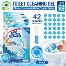 42 Count Fresh Flower Gel Stamp Toilet Cleaner, Air Freshener, Fresh Bathroom Toilet Cleaning Gel Stamp, Helps Keep Toilet Clean, Prevents Scale And Toilet Ring, 6 Fragrance Options, Includes 1 Dispenser And 4 Gels - Ocean - 查看 5
