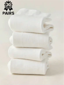 100/50/40/30 Pasang Kaos Kaki Wanita Putih Setengah Betis, Bernapas dan Nyaman, Cocok untuk Pemakaian Sehari-hari di Rumah Musim Semi/Panas, 1/4/5/10/15/20/30/40/50/100 Pasang (Pilihan) - Putih - View 5