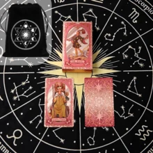Classic Wett Tarot Gift Set, Pink Gold Starry Tarot Cards Made Of Waterproof PET Material, Comes With Velvet Card Bag And English Instruction Manual, Suitable For Gifting, Divination Experts And Beginners - Multicolor - View 11