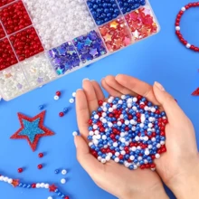 Internet Celebrity Viral Princess Escape Series Bow Beaded DIY Material Kit, Red Blue White Three-Color Beads Handmade Weaving, Self-Made Phone Chain Keychain Pendant Accessories, Gift For Best Friend Girlfriend Beaded Material Set - Multicolor - View 6