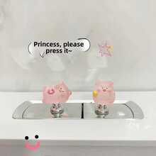 1/2Pcs Random Halloween Toilet Flush Buttons, Cute Ghost Pumpkin Witch Decorative Toilet Press Knob, Nail Friendly Bathroom Tank Accessories - Multicolor - View 5