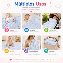 Set Of 3 Printed Flannel Baby Blankets By Minasrey - 彩色 - 查看 4