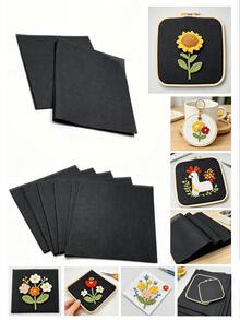 黑色中格十字繡布料 30*30cm 小方布，適用於十字繡、歐式刺繡、珠繡、鑽石畫底布、戳戳繡樣品、小掛飾、杯墊、裝飾吊飾及其他手工DIY項目 - 黑色十字繡布 - 查看 1