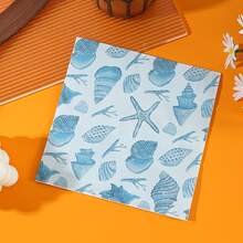 20pcs/40pcs Disposable Ocean Nautical Theme Party Napkins, Blue & White Vintage Shell & Starfish Print, Waterproof, Durable, Tear-Resistant, Suitable For Napkin Holders As Table Decor; Beach Party, Picnic, Birthday Party, Wedding Banquet, Holiday Celebration Table Atmosphere Decoration Paper Napkins, Fresh Ocean Style Tabletop Decor, Home Gathering, Outdoor Trip, Theme Banquet Universal Tabletop Decoration Supplies - Multicolor - View 9