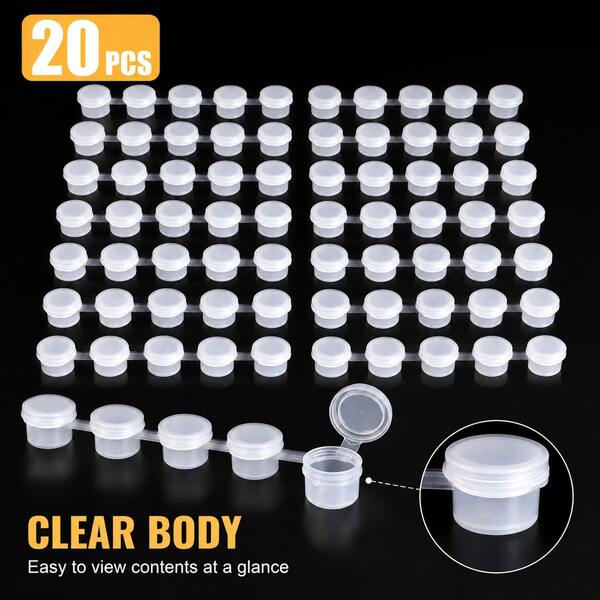 20 Strips 2ml Paint Dispenser Boxes, Fine Art Durable Plastic Paint Containers For Watercolor Oil Acrylic And Back To School