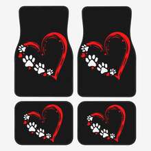 1pc/4pcs Car Floor Mats And Trunk Mats, Multiple Sizes Available, Car Interior Floor Mats, Car Protection Mats, Polyester Material, Suitable For Trucks/Cars/Off-Road Vehicles, Ideal Gift For Holidays And Friends, Easter Decoration, Fashion Interior Protection - Red Heart - View 1