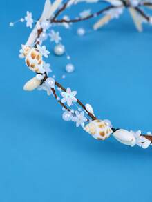 Bohemian Ocean Style Mermaid Headband, Realistic Starfish & Pearl Bridal Hair Hoop, Versatile Ocean-Themed Bridal Accessory For Wedding Dress Photoshoot - Multicolor - View 7