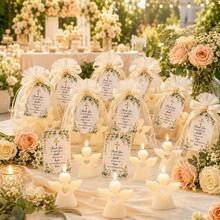 30pcs Baby Baptism Party Favor Angel Set, Includes Bags And Tags, Commemorative Gift, Baptism Guest Favor, Baby Gender Reveal, Birthday, Holiday Decoration - White - View 11