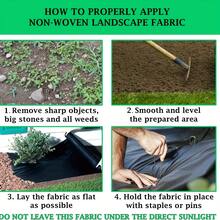 Heavy Duty Permeable Garden Fabric - Non-Woven Landscape Mat For Yard, Lawn And Flower Bed Beautification, Black, Durable PP Material, Easy To Install, Control And Soil Retention, Flower Bed Preparation | Non-Woven Fabric | Smooth Texture - Thickened - View 5