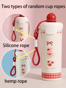 1pc Stainless Steel Portable Straw Cup,High Beauty Float Creative Water Cup, Large Capacity Cup,Portable Rope Straw Cup,Cute Animal Float Walking Cup, Cartoon Coffee Cup,Creative Gift Cup With Rope,Suitable For Home, School And Daily Use - Multicolor - View 18