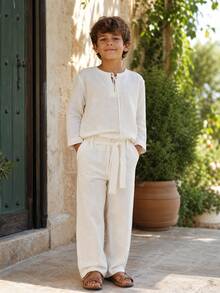 Tween Boys Suits - Beige - View 3