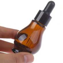 1pc Amber Glass Dropper Bottle, Gourd-Shaped Essential Oil/Perfume Refill Bottle With Glass Dropper, 20ml/30ml/50ml Tea-Colored UV-Protected Liquid Dispenser, Portable Leak-Proof Travel Accessory - View 2