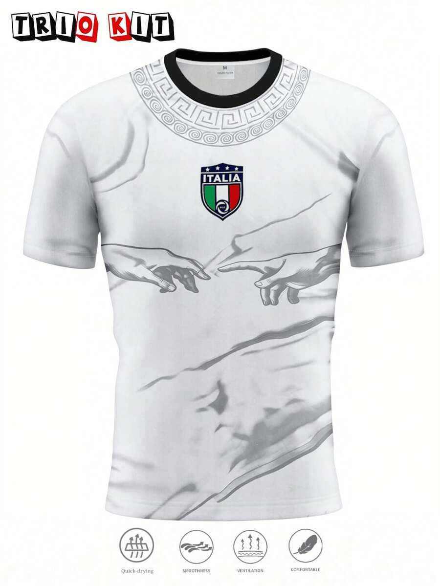 Italy 2026 World Cup Jersey, Italian Sportswear And Outdoor Clothing For Men And Youth, Comfortable Crew Neck T-Shirt And Professional Sportswear - 黑色 - 查看 1