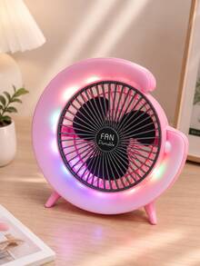 Ventilador con luz led, Portátil, 3 velocidades, Recargable, Ideal para mesa: oficina, cocina, habitación y demás espacios. Ligero y fácil de llevar. - Ver 2