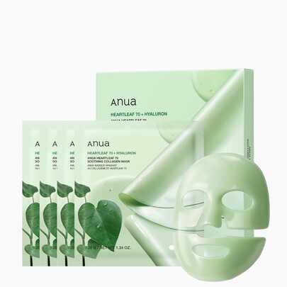 Anua - Heartleaf 70 Soothing Collagen Mask Sheet 4pcs - Heartleaf 70 Soothing Collagen Masque