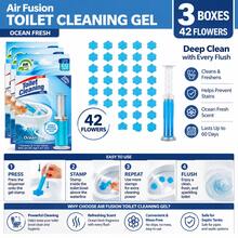 42 Count Fresh Flower Gel Stamp Toilet Cleaner, Air Freshener, Fresh Bathroom Toilet Cleaning Gel Stamp, Helps Keep Toilet Clean, Prevents Scale And Toilet Ring, 6 Fragrance Options, Includes 1 Dispenser And 4 Gels - Ocean - 查看 2