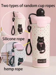 1pc Stainless Steel Portable Straw Cup,High Beauty Float Creative Water Cup, Large Capacity Cup,Portable Rope Straw Cup,Cute Animal Float Walking Cup, Cartoon Coffee Cup,Creative Gift Cup With Rope,Suitable For Home, School And Daily Use - Multicolor - View 19