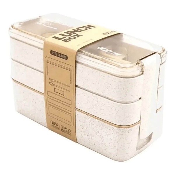 DuVlo Toper Hermético para Oficina y Escuela |  Lunch Box de 3 Pisos 900 ml |Contenedor de Alimentos Reutilizable y Portátil