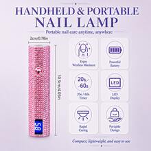 USB Rechargeable Quick Curing, 1 Piece USB Diamond Inlay Handheld With LCD Display, Suitable For Gel Nail Polish Drying, Fast Drying, Easy Manicure - Professional Manicure Tool Set, Ideal Gift, Holiday Gift, Rechargeable Nail Lamp, Handheld Nail Lamp, Adjustable Arm And Multi-Function Stand - Multicolor - View 4