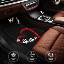 1pc/4pcs Car Floor Mats And Trunk Mats, Multiple Sizes Available, Car Interior Floor Mats, Car Protection Mats, Polyester Material, Suitable For Trucks/Cars/Off-Road Vehicles, Ideal Gift For Holidays And Friends, Easter Decoration, Fashion Interior Protection - Red Heart - View 5
