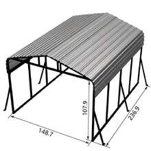 20x30 FT Metal Carport, Heavy Duty Car Port Canopy With Reinforced Base And Galvanized Steel Roof & Frame, 2 Car Garage Shelter For Car, Boats And Trucks10x15 12x20 12x25 20x20 - TCP - View 14