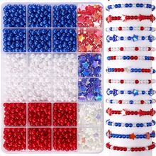 Internet Celebrity Viral Princess Escape Series Bow Beaded DIY Material Kit, Red Blue White Three-Color Beads Handmade Weaving, Self-Made Phone Chain Keychain Pendant Accessories, Gift For Best Friend Girlfriend Beaded Material Set - Multicolor - View 3