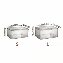 1pc Transparent Storage Box With Lid, Large Capacity Desktop Organizer, Suitable For Medicine, Cosmetics, Jewelry Storage, Multi-Functional Flip Lid Storage Box, Suitable For Hospital, School, Dorm, Office, Home, Home Organization Essential - Clear - View 11