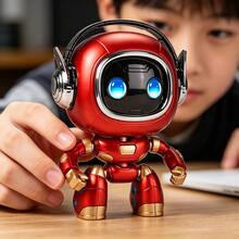 AI Chat Mecha Robot Speaker, Suitable For 14+ Teens, Red & Yellow Color Scheme Headphone Robot, Supports Voice Conversation, Encyclopedia Q&A, Learning Tutoring & Companionship, Fully Articulated Collectible Figure, Cool Headphone Mecha Desktop Decor Gift, Suitable For Young Adults - Multicolor - View 10