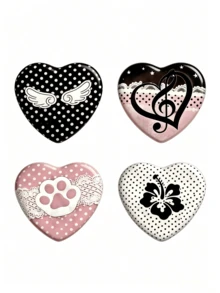 Cute Heart Pattern Brooch Badge, Metal Lapel Pin, Backpack Clothing Hat Decoration Accessory, Best Gift For Friends, Birthday Gift,Halloween - Heart-shaped - View 1