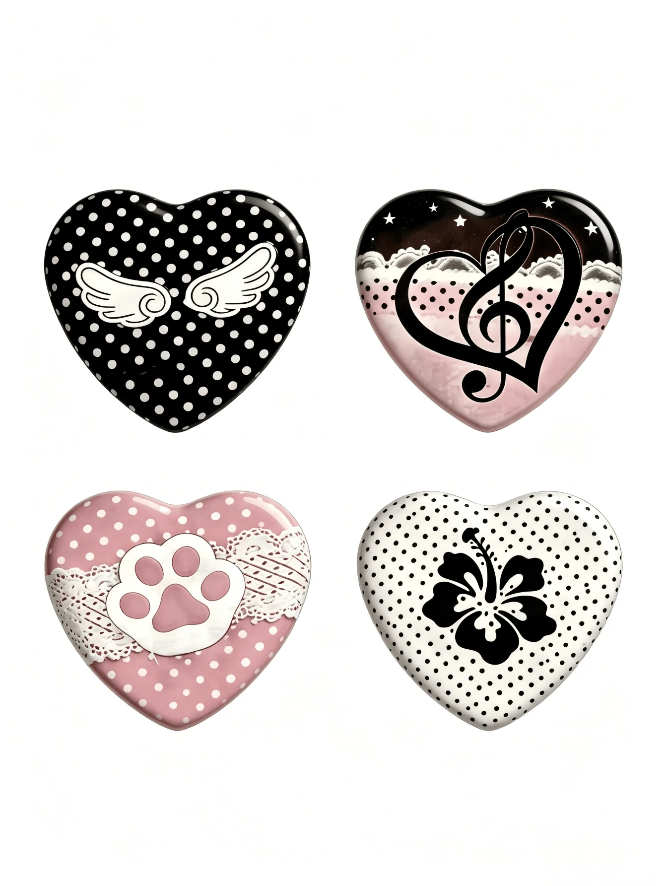 Cute Heart Pattern Brooch Badge, Metal Lapel Pin, Backpack Clothing Hat Decoration Accessory, Best Gift For Friends, Birthday Gift,Halloween - Heart-shaped - View 1