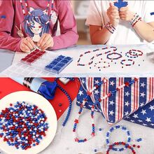 Internet Celebrity Viral Princess Escape Series Bow Beaded DIY Material Kit, Red Blue White Three-Color Beads Handmade Weaving, Self-Made Phone Chain Keychain Pendant Accessories, Gift For Best Friend Girlfriend Beaded Material Set - Multicolor - View 8