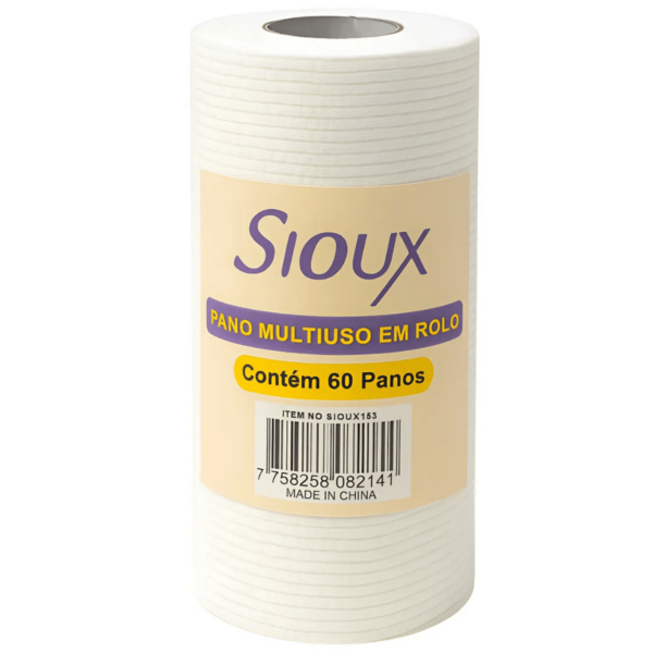 Pano Multiuso Em Rolo Sioux Com 60 Panos Super Absorvente
