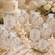 30pcs Baby Baptism Party Favor Angel Set, Includes Bags And Tags, Commemorative Gift, Baptism Guest Favor, Baby Gender Reveal, Birthday, Holiday Decoration - White - View 12