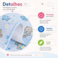 Set Of 3 Printed Flannel Baby Blankets By Minasrey - 藍色 - 查看 3