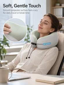 1pc Ergonomic U-Shaped Neck Pillow With Storage Bag - Memory Foam Travel And Office Support, Detachable And Washable Cover, Lightweight Portable Neck Pillow, Suitable For Airplane, Car, Bed - Compressible Fit Design (No Power Required) - U-shaped Pillow - View 5