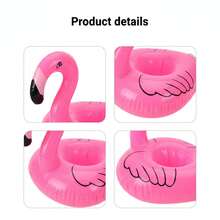 Summer Pool Accessory 2/6/10 Pack Inflatable Flamingo Floating Cup Holder Waterproof PVC Floating Drink Coaster For Beach Vacation Pool Party - Multicolor - View 2