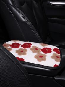 Car Interior Front Armrest Box Cushion Cute Flower Winter Comfortable Plush Warm Anti Slip Jacquard Armrest Box Protective Cover - Jacquard Armrest Cushion - View 8