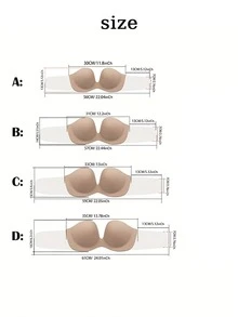 1pc Women's One-Piece Invisible Adhesive Bra, Invisible, Soft, Comfortable, Suitable For Dresses, Backless Tops And More - Multicolor - View 8