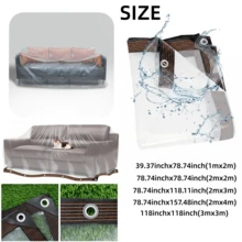 Transparent Waterproof Rectangular Patio Furniture Cover, Tear-Resistant Windproof Fabric, Suitable For Patio Canopy/Garden Awning/Plant Greenhouse, Outdoor Protective Cover - Transparent - View 5