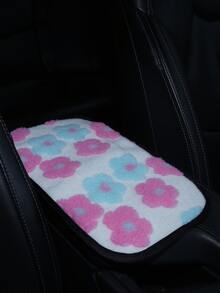 Car Interior Front Armrest Box Cushion Cute Flower Winter Comfortable Plush Warm Anti Slip Jacquard Armrest Box Protective Cover - Jacquard Armrest Cushion - View 16